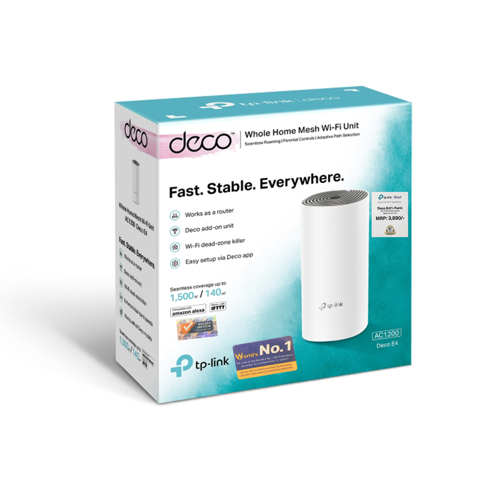 TP-Link Deco E4 (Single pack) Whole Home Mesh Wi-Fi System AC1200 Dual-band Router