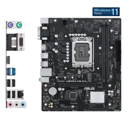 ASUS Prime H610M-Cs D4 Board and ports photo