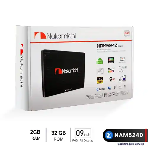 Nakamichi NAM5240 9 Inch Car Android Player with Touchscreen, Apple CarPlay, Android Auto, GPS, and Bluetooth