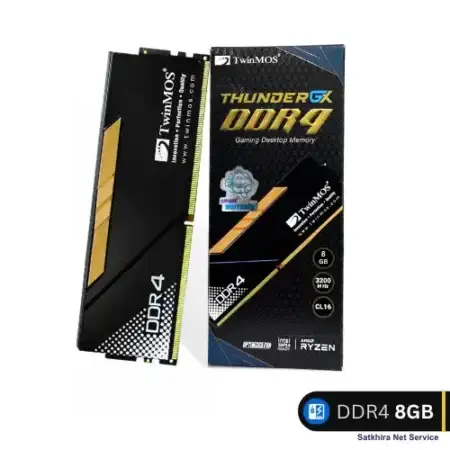 TwinMOS Thunder GX 8GB DDR4 3200MHz Desktop RAM with Black & Gold Heatsink